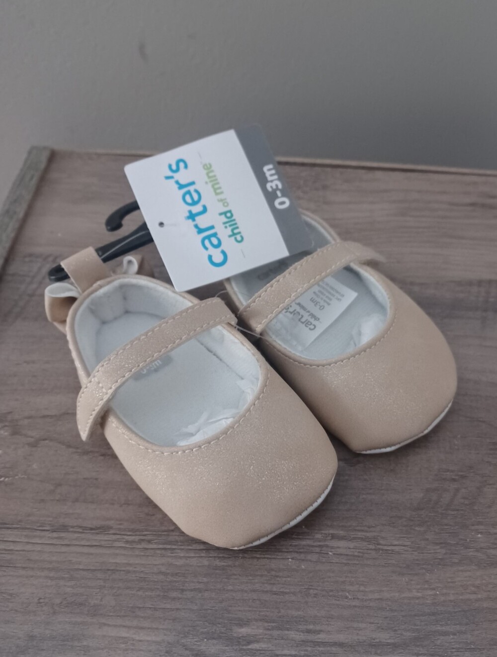Carter's Tan Mary Jane shoes sz 0/3M